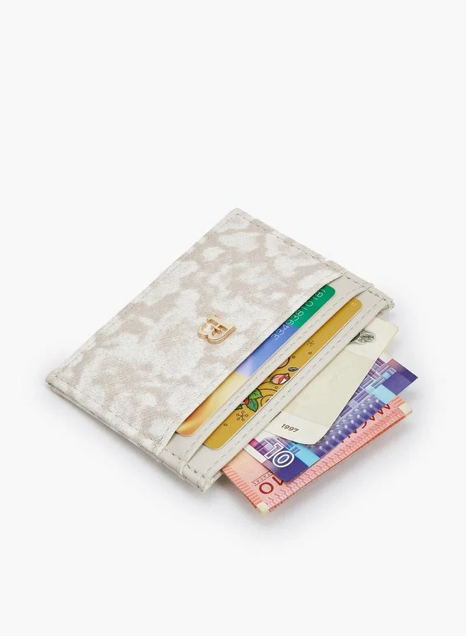 Flora Bella By Shoexpress Cream Textured Card Holder With Monogram Detail for Women | Best Price UAE